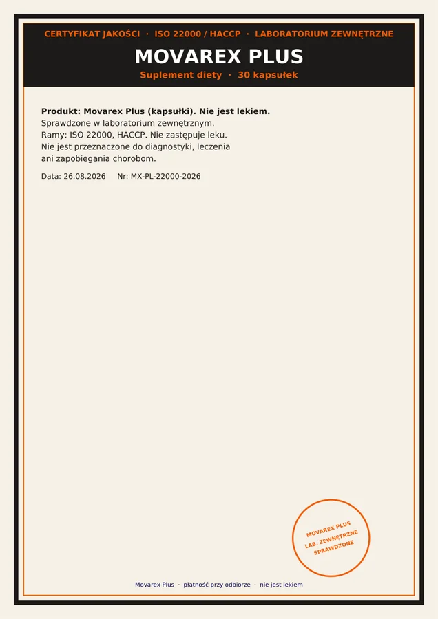 Certyfikat Movarex Plus PDF